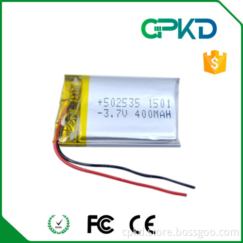 502535 size 3.7v nominal voltage polymer li-ion battery from China manufacturer